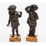 A pair of 19th century French bronze put