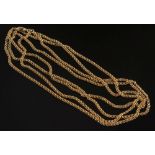 A late 19th century gold guard chain:  o