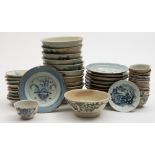 Tek Sing Cargo - twenty Chinese porcelain bowls and twenty dishes: comprising ten painted to the