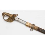 A Victorian Royal Naval  Officer dress sword by Ramsey, Davenport:,