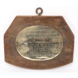 A brass plate for  'The Shipwrecked Fishermen and Mariners Royal Benevolent Society':,