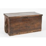 A 19th century teak seaman's chest:,of typical form, the interior fitted with a candle box,