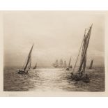 William Lionel Wyllie [1851-1931]- 
Sunshine on the Solent:-
etching,