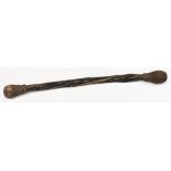 A  19th century baleen and lead weighted cosh or starter:,