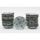 Tek Sing Cargo - thirty Chinese porcelain plates: of circular form,