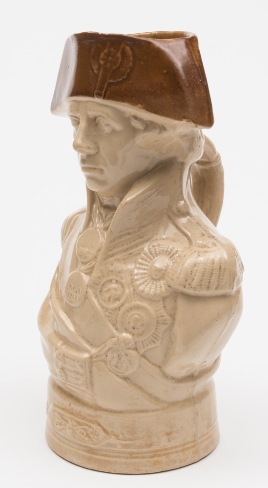 A Staffordshire stoneware character jug of Admiral Nelson: of traditional form,