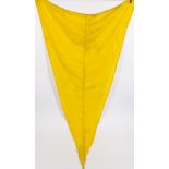 A yellow cotton lifeboat flag reputedly given to Minnie Clark of SS City of Cairo together with