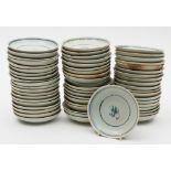 Tek Sing Cargo - sixty Chinese porcelain plates: of circular form painted in blue with aster sprays