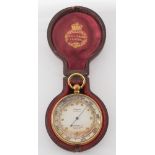 A gilt pocket barometer Callaghan & Co, London: the silvered dial signed Callaghan & Co,