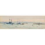 * Frank Watson Wood [1862-1953]-
HMS Agamemnon at Portland:-
signed and dated 1912 bottom