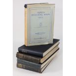 'Jane's Fighting Ships', five volumes 1937, 1939, 1941, 1942 and 1964:, blue cloth with gilt stamps,