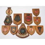 A collection of ten various wardroom plaques:, including HMS Iron Duke, HMS Jamaica,