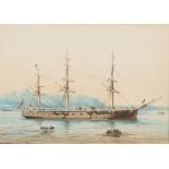 British School 19th century-
A Royal Naval three-masted ironclad warship,