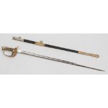 An Elizabeth II Royal Naval dress sword by Starkey Ltd:,