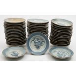 Tek Sing Cargo -fifty Chinese porcelain dishes: of circular form painted with a ribbon bound basket