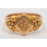 An 18ct gold signet ring belonging to Carl Lange, carpenter aboard the  Liverpool Barque 'Dryad' ,