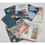 A small collection of liner ephemera, Cunard, P&O etc, together with a group of related books:.