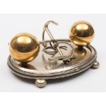 An early 20th century silver plated maritime themed desk stand:,