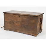 A 19th century teak seaman's chest:, of typical form,