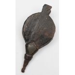 Of Royal George Interest - A carved oak snuff box and cover in the form of a miniature bellows:,