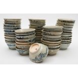 Tek Sing Cargo - fifty Chinese porcelain bowls: the exterior of each painted with a stylised