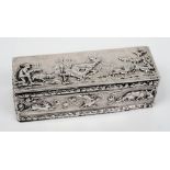 A continental silver rectangular box, bears import marks for London,