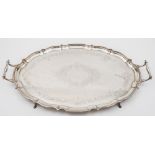 A George V silver tea tray, maker Barker Bros Silver Ltd,