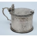 A Victorian circular silver drum mustard, maker John, Edward,