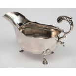 A George V silver sauce boat, maker Harold Atkin, Sheffield,