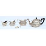An Edward VII  silver  three-piece tea service, maker Henry Bourne, Birmingham,