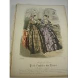 FASHION PLATES : 47 hand coloured plates mainly from Journal des Dames, c1850s.