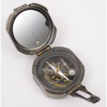 A 20th Century Stanley sighting compass:, in anodised brass case,