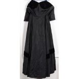 A 1950's black crepe and velvet evening dress by Lo Roco:,