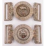 A Hampshire Regiment two piece nickel plated belt buckle:,