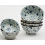 Tek Sing Cargo - six Chinese porcelain bowls: of circular form,