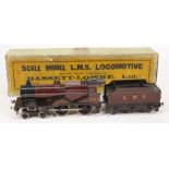A Bassett-Lowke 3RE 4-4-0 compound locomotive No 1082: with six wheel tender in LMS maroon livery,