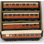 Ace Trains, a set of three teak LNER passenger coaches: includes 1st class coach,