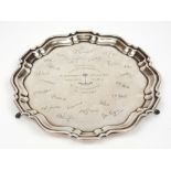 A Royal West African Frontier Force  silver presentation salver  to Captain H D E Verschoyle,