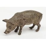 An Austrian cold painted bronze pig:, stamped 'Geschultz' , 5cm long.