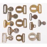 A collection of odd mis-matched British Army two piece belt buckles:.