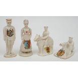 A group of four World war One period crested models:, 'Are We Downhearted? No',