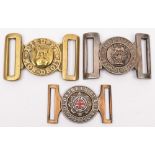 A British Army two piece brass belt buckle:,