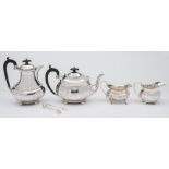 A George V silver four-piece tea service, maker Robert Pringle & Sons, Birmingham,