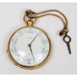 Bate, London, a 19th century gilt cased, open faced pedometer:, with enamelled dial, signed Bate,