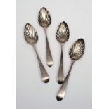 A set of four George III silver teaspoons, maker Peter, Ann & William Bateman, London,