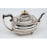 A George V silver teapot, maker Walker & Hall, Sheffield,