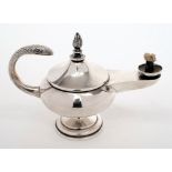 A George V silver oil lamp, maker F J Ross & Sons, Chester, 1926: in the neoclassical style,