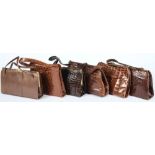 Six various 'crocodile skin' handbags:.