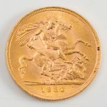 A George V sovereign dated '1930':.