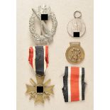Estade of an Africa-Infantery-Soldier. 1.) EK2 ribbon; 2.) War Merit Cross, 2. class with swords;